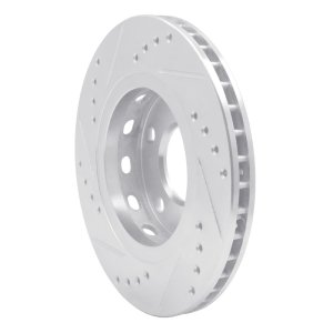 Audi S4 Brake Rotor (1) - Rear Right - R1 Concepts - Drilled & Slotted - Silver - `00-`02